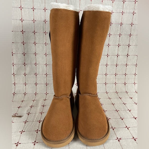 Kemi Australia MU1749RW Brown Suede & Sheepskin Fully Lined Mid Calf Boots Sz 7 - Picture 5 of 10
